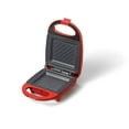 thumbnail image 1 of Ricardo Mini Sandwich Maker, Quick Hot Sandwiches in Minutes, Non-Stick Plates, Even Top & Bottom Heating, Preheat Light, Cord Storage, Locking Latch, Red, 1 of 5