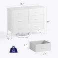 thumbnail image 3 of EDX 6 Drawer Dresser, Wide Chest of Drawers Nightstand Storage Tower Storage Fabric Dresser with Wood Top for Living Room, Bedroom, Hallway, White, 3 of 8