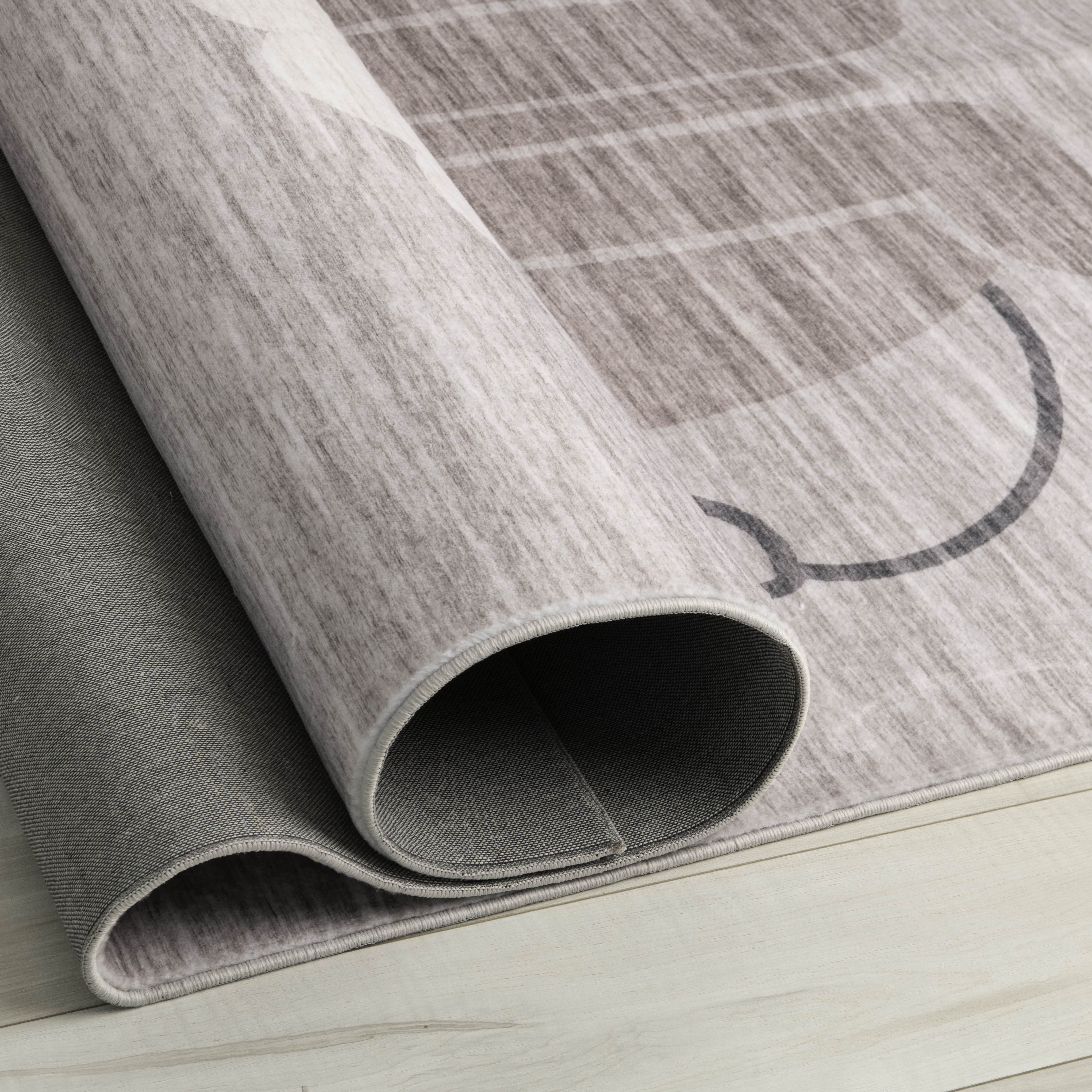 Rug Branch Soft Steps Playtime Lion, Cartoon Animals Soft Area Rug, Neutral Beige Grey - Boys & Girls in Playroom, Nursery, Bedroom