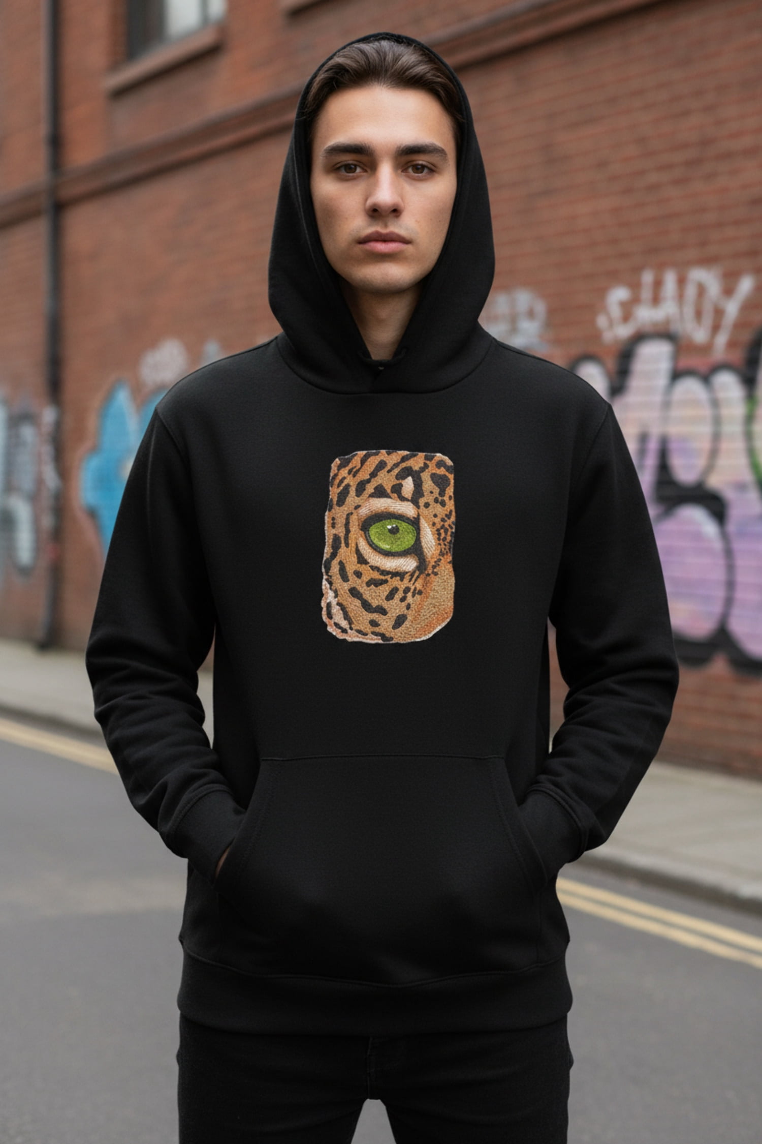 Custom and Unique Eye of Jaguar Embroidered Iron on/Sew Patch [6.87"4.63"]
