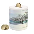 thumbnail image 1 of Nature Piggy Bank, Rural Winter Forest with Leafless Tree Branches Digital Vibrant Effects Art, Ceramic Coin Bank Money Box for Cash Saving, 3.6" X 3.2", Multicolor, by Ambesonne, 1 of 4
