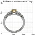 thumbnail image 2 of High polished (no plating) Stainless Steel Ring with AAA Grade CZ in Champagne for Women Style TK080, 2 of 4