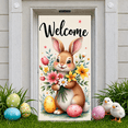 thumbnail image 4 of Cute Easter Banner Floral Welcome Display Colorful Bunny Spring Background for Easter Party Spring Decoration Family Gathering, 4 of 8