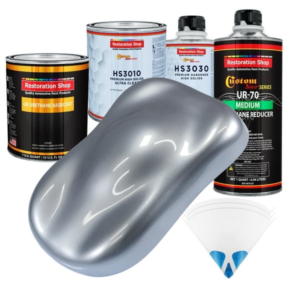 Cool Gray Metallic Premium Quart URETHANE BASECOAT CLEARCOAT Car Auto Paint Kit
