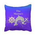 thumbnail image 1 of RYLABLUE Square Throw Pillow Covers Retro Nautical Dolphin Anchor Ship Gift Customizable Pillowcases Polyester 18 X 18 Inch With Hidden Zipper Home Sofa Cushion Decorative Pillowcase, 1 of 1