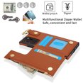thumbnail image 4 of Allytechgroup for Samsung Galaxy Note 20 Ultra Wallet Case, Zipper Pocket Cards Holder RFID Blocking Ring Holder Stand Bumper Shockproof PU Leather Retro Phone Case for Galaxy Note 20 Ultra, Brown, 4 of 8