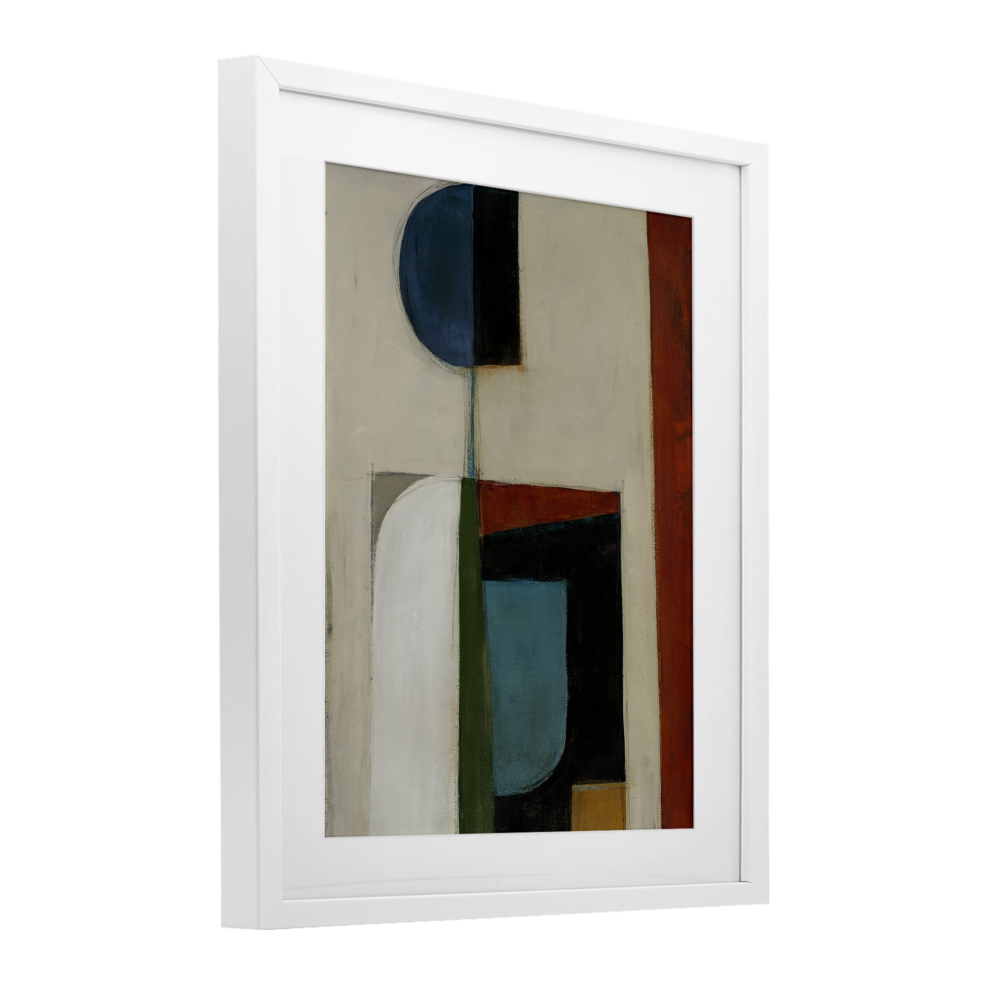 Stupell Industries Balanced Abstract Structure White Framed Print Under Glass, design by Kippi Leonard