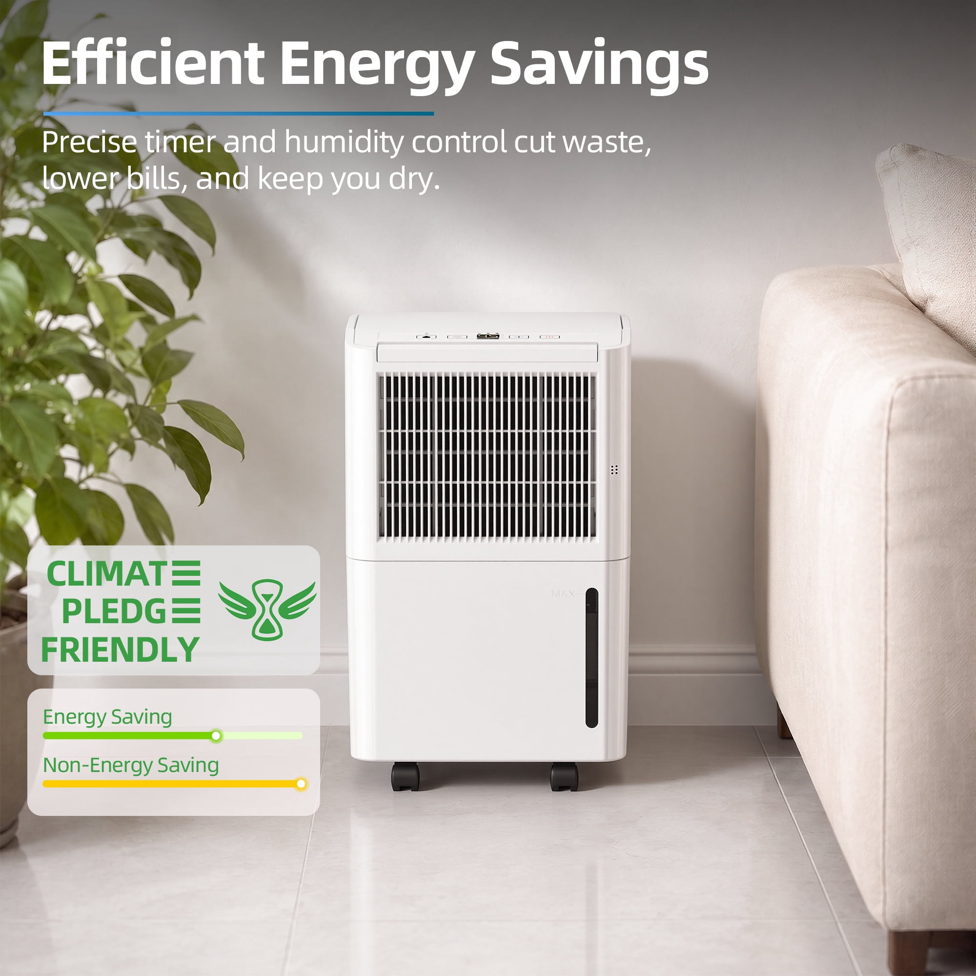 30 pt. 2000 sq.ft. Dehumidifier for Home with Bucket, Drain Hose in White, Auto-defrost