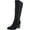 Black Oiled Fabric, variant on Sugar Womens Willetta  Zipper Pull On Knee-High Boots