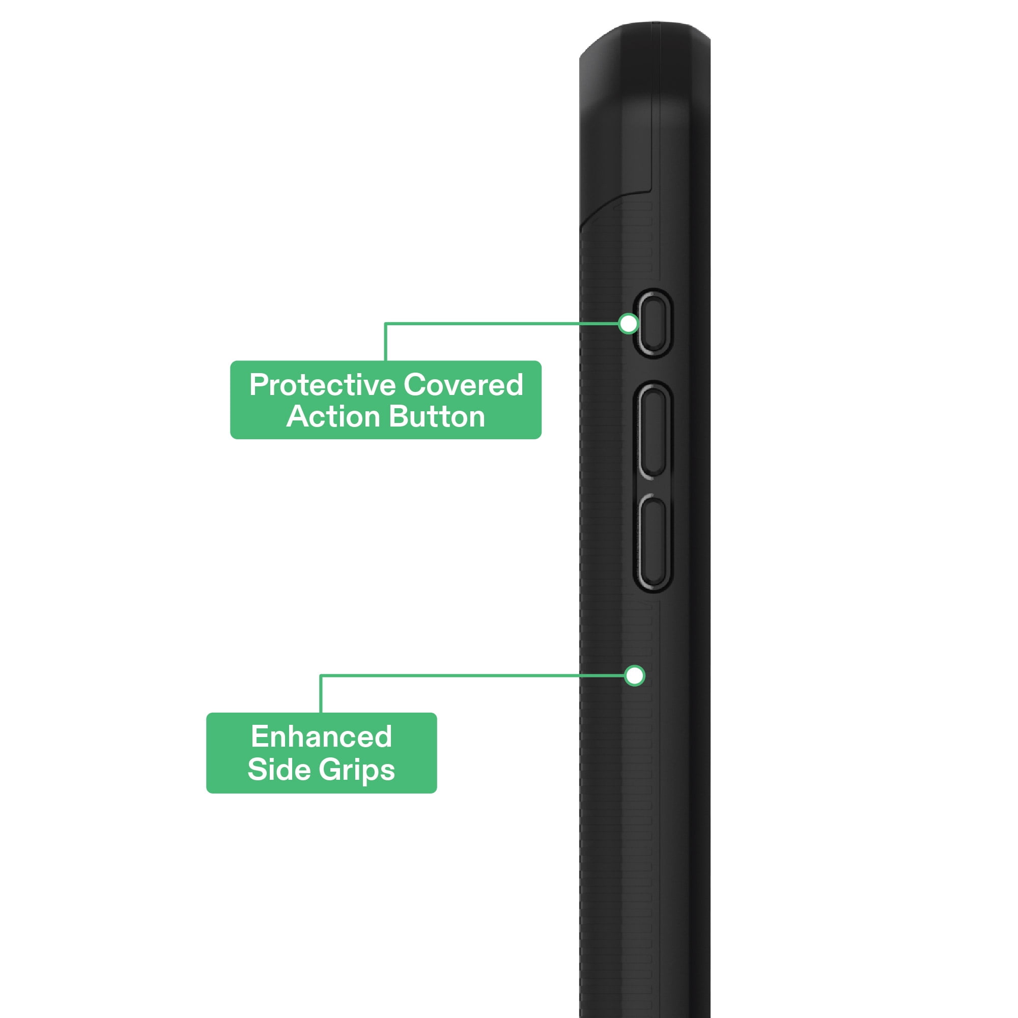 onn MagSafe Compatible Rugged Phone Case for iPhone 17 Pro - Black