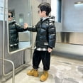 thumbnail image 6 of Popvcly Boys Winter Coats Water-Resistant Windproof Hooded Down Padding Jacket with Plaid Hood 2-11T, 6 of 7