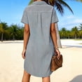 thumbnail image 5 of Women's Plus Size Short Sleeve Dresses Striped Loose Resort Shirt Dress, 5 of 8
