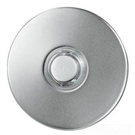 - NuTone PB41LSN Wired Lighted Round Stucco Door Chime Push Button, Satin Nickel