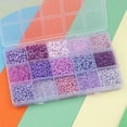 thumbnail image 3 of 15 Color 4mm Small Assorted Glass Seed Beads,3mm Bugle Beads Friendship Bracelet Kit,2mm Tiny Tube Beads for Jewelry Making(Purple Bead), 3 of 11