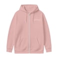 thumbnail image 4 of RUTAYY Men's Zip Up Hoodie Long Sleeve Front Pocket Cursive Letter Graphic Jacket Sweatshirt Light Pink, 4 of 4