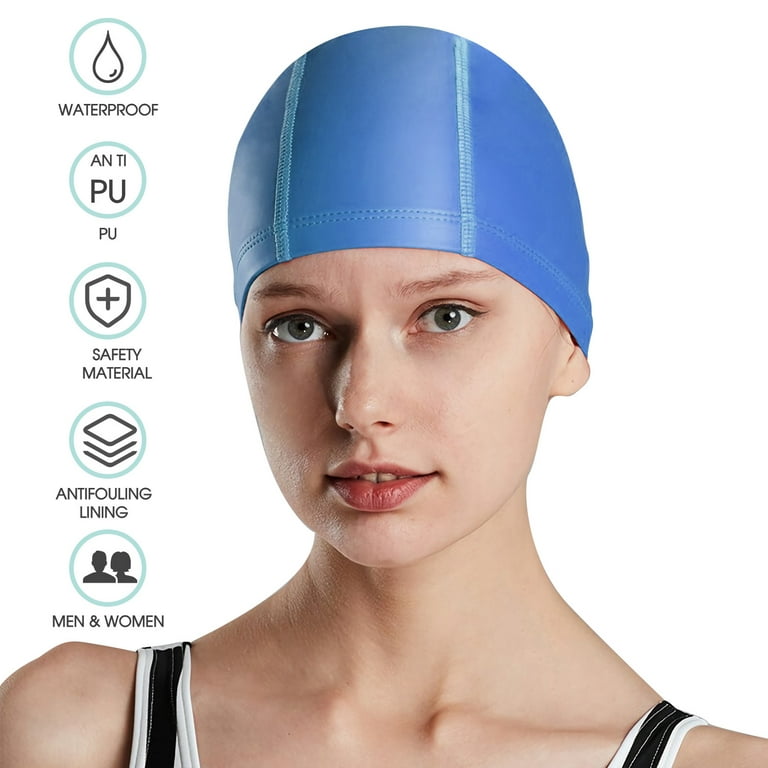 Htwon Men Womens Silicone Swim Cap,High Elasticity Solid Color