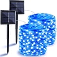 thumbnail image 1 of Guirnalda de luces solares BHCLIGHT, paquete de 2 unidades, 44 m, 400 LED, azules, impermeables, 1 of 9