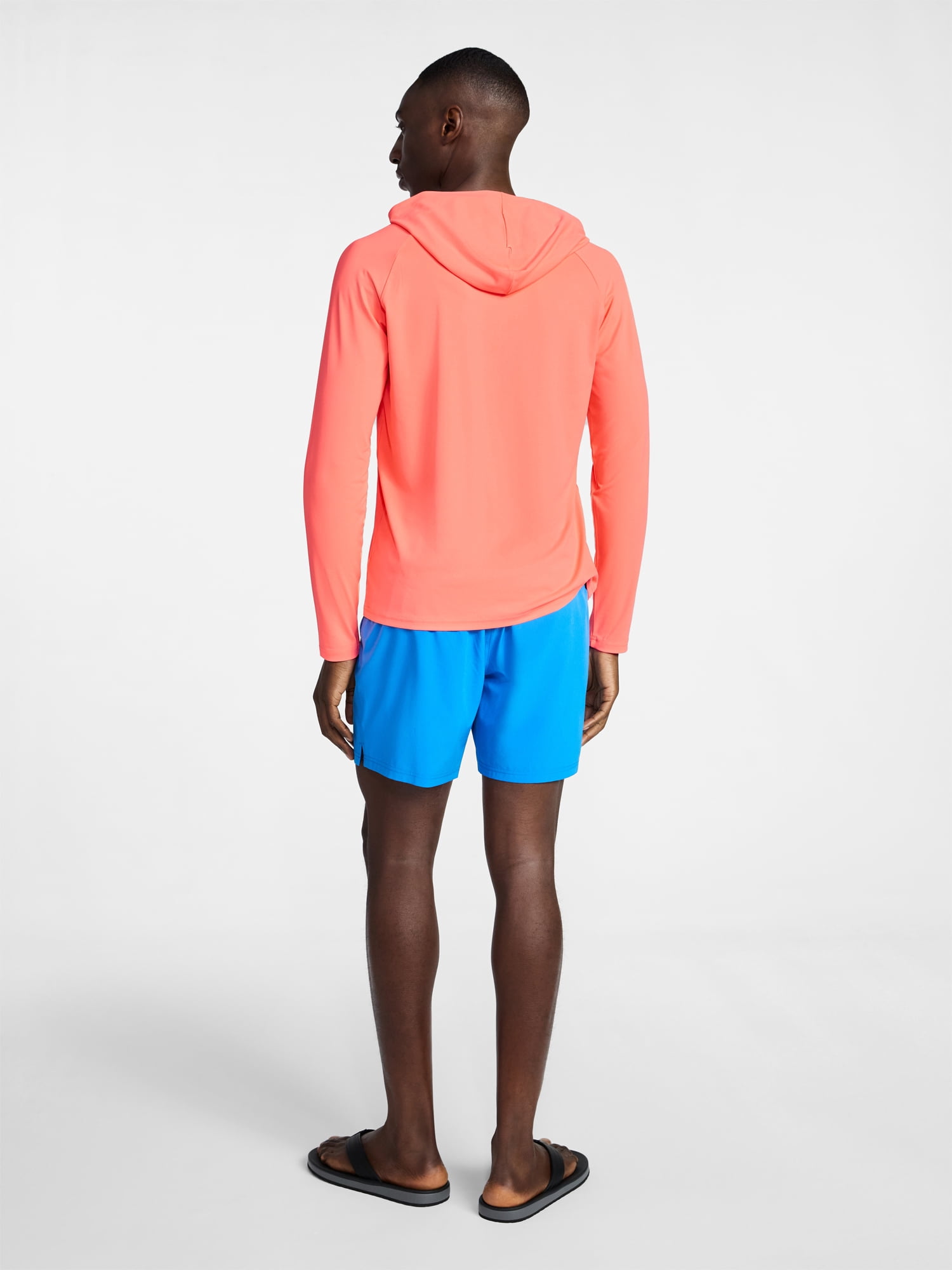 George Men's and Big Men's Hooded Sun Shirt with Long Sleeves, UPF 50+, Sizes S-3XL