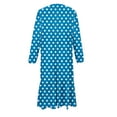 thumbnail image 4 of Zylanna Girls Long-Sleeve Tiered Maxi Dress, Polka Dot Patterns Soft Spring Fall Pockets Design Girls' Casual Dresses Blue Size 5, 4 of 6