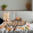 thumbnail image 3 of Hello Soft Flannel Fleece Blanket, Inspirational Autumn Themed Design with Vintage Fox Illustration Acorns Leaves Heart, Cozy Plush for Indoor and Outdoor Use, 60" x 80", Multicolor, by Ambesonne, 3 of 5