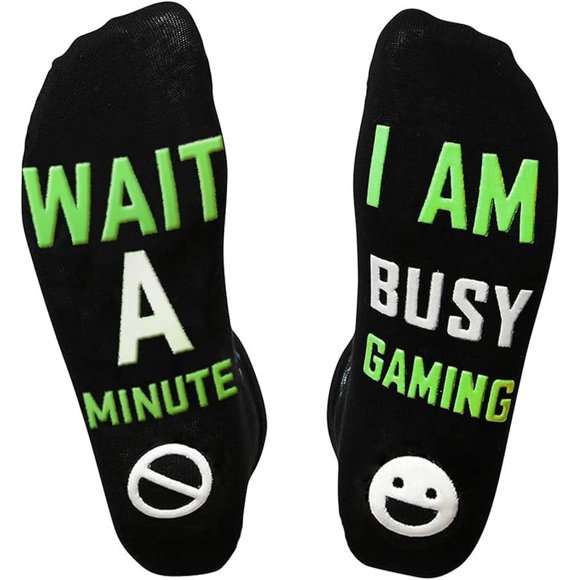 HLONK Funny Christmas Gifts Novelty Gaming Socks Christmas Stocking Stuffers for Men Teens Boys Kids Him Adult Xmas Gifts