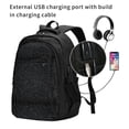 thumbnail image 2 of Balery Black Glitter Mochila con carga USB para hombre y mujer - Mochila impermeable y antirrobo para laptop con puerto USB para viajes, trabajo, 2 of 7
