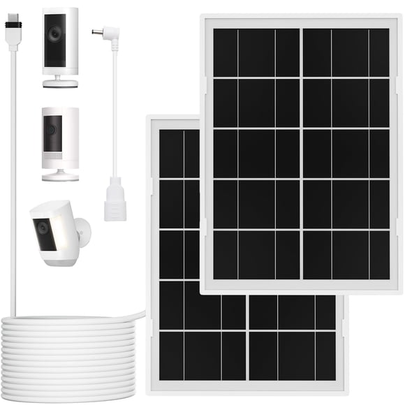 Panel solar iTodos de 7 W, cable USB-C impermeable de 3 m, paquete de 2 unidades