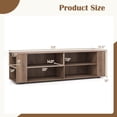 thumbnail image 3 of Costway Cubby TV Stand for TVs up to 65 with 8 Open Storage Shelves with Legs Rustic Brown, 3 of 9