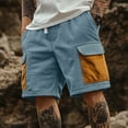 thumbnail image 2 of Timoontee Men's Loose Fit Corduroy Shorts Vintage Outdoor Cargo Shorts Summer Casual Shorts Durable Workwear Shorts Comfy Loungewear Shorts Light Blue M, 2 of 7