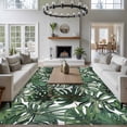 thumbnail image 4 of Green Palm Leaves Area Rug 6x9 FT, Non Slip Living Room Throw Carpet, Summer Tropical Leaf Vintage Washable Soft Large Floor Carpet Non-Shedding Rug for Bedroom Dining Room Play Room, 4 of 9