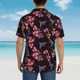 thumbnail image 4 of Fuzoiu Humming Bird And Tropical Print Hawaiian Shirt for Men, Summer Beach Casual Short Sleeve Button Down Shirts, Men’s Beach Summer Shirts with Pocket,Large, 4 of 7