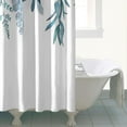 thumbnail image 6 of Blue Botanical Shower Curtain Set with Snap-in Fabric Liner Teal Nature Eucalyptus Shower Curtain for Bathroom Waffle Floral Leaf Bathroom Decor Farmhouse Natural Double Shower Curtain 72x72, 6 of 6