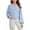 Blue, variant on CHEEREAM Girls Long Sleeve Tee Shirts Spring Summer Trendy Clothes Casual Loose Crewneck Ribbed Blouse Tunic Tops Size 5-13 Years