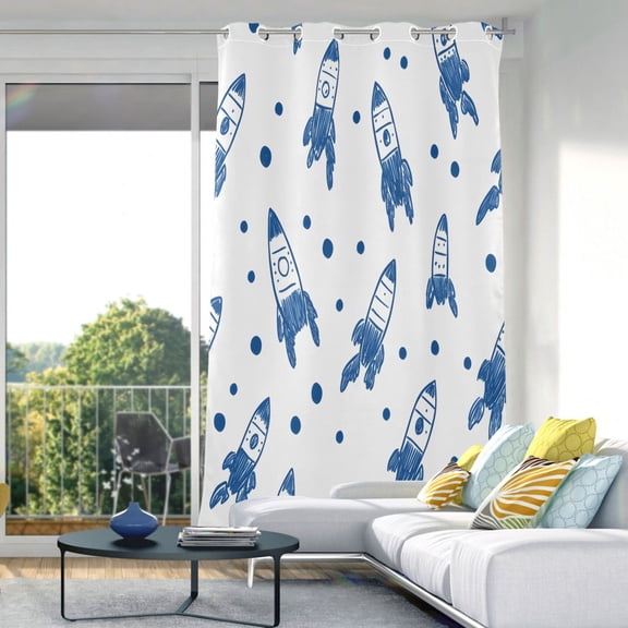 Rockets Blackout Curtains 84"x52" Thermal Insulated Curtain 1 Panel