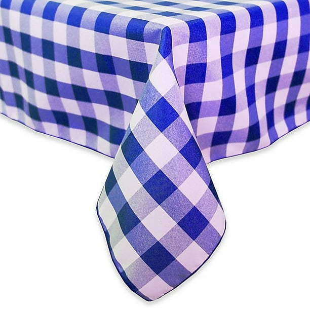 Gingham 72Inch Square Tablecloth in Royal/White