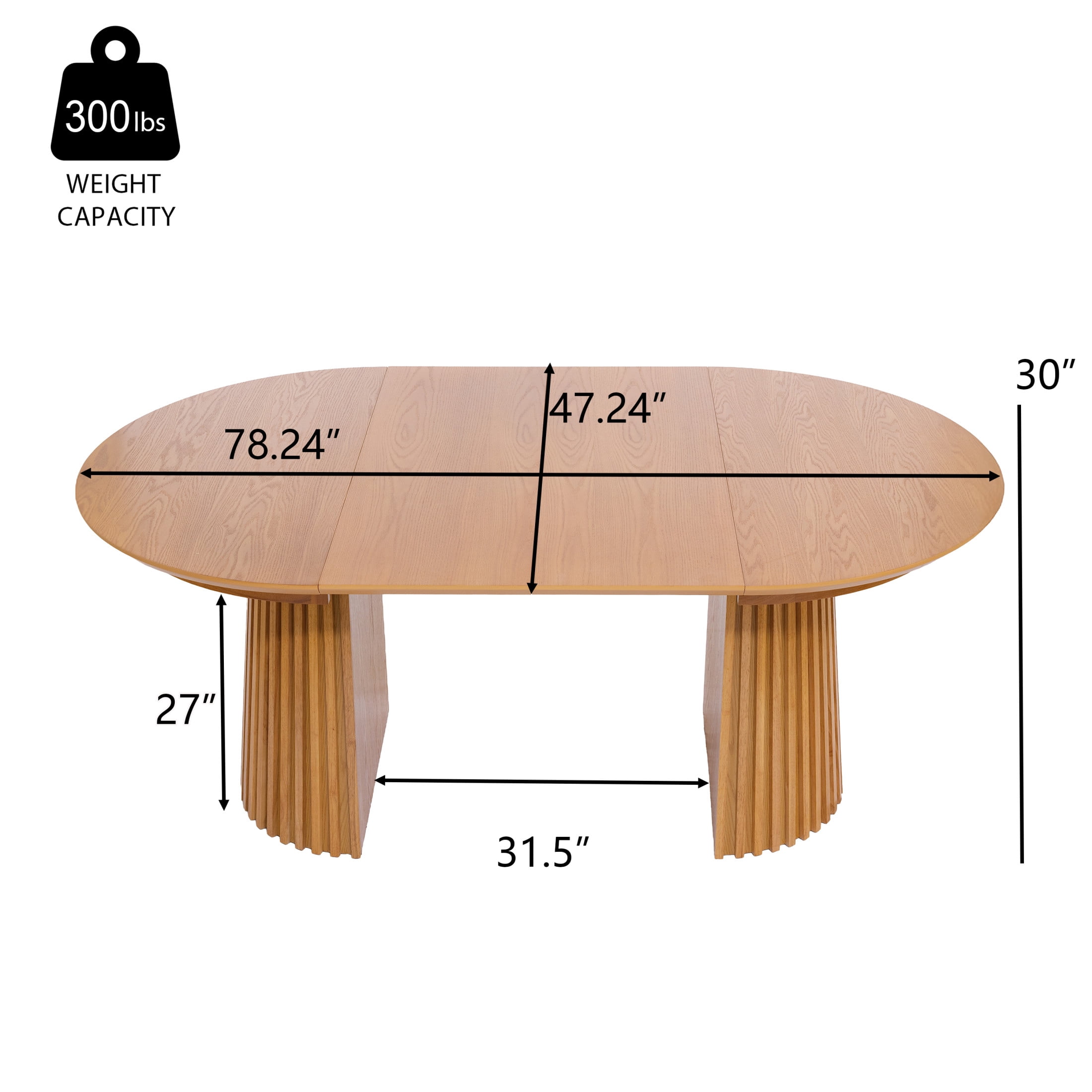 Christopher Knight Home 47"-78" Mid-Century Modern Oval Extendable Dining Table for 4-8, Natural
