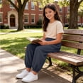 thumbnail image 5 of SROBPTY Teen Girls Pants Solid Elastic Waist Straight Leg Soft Breathable Trousers for 1-14Y, 5 of 5