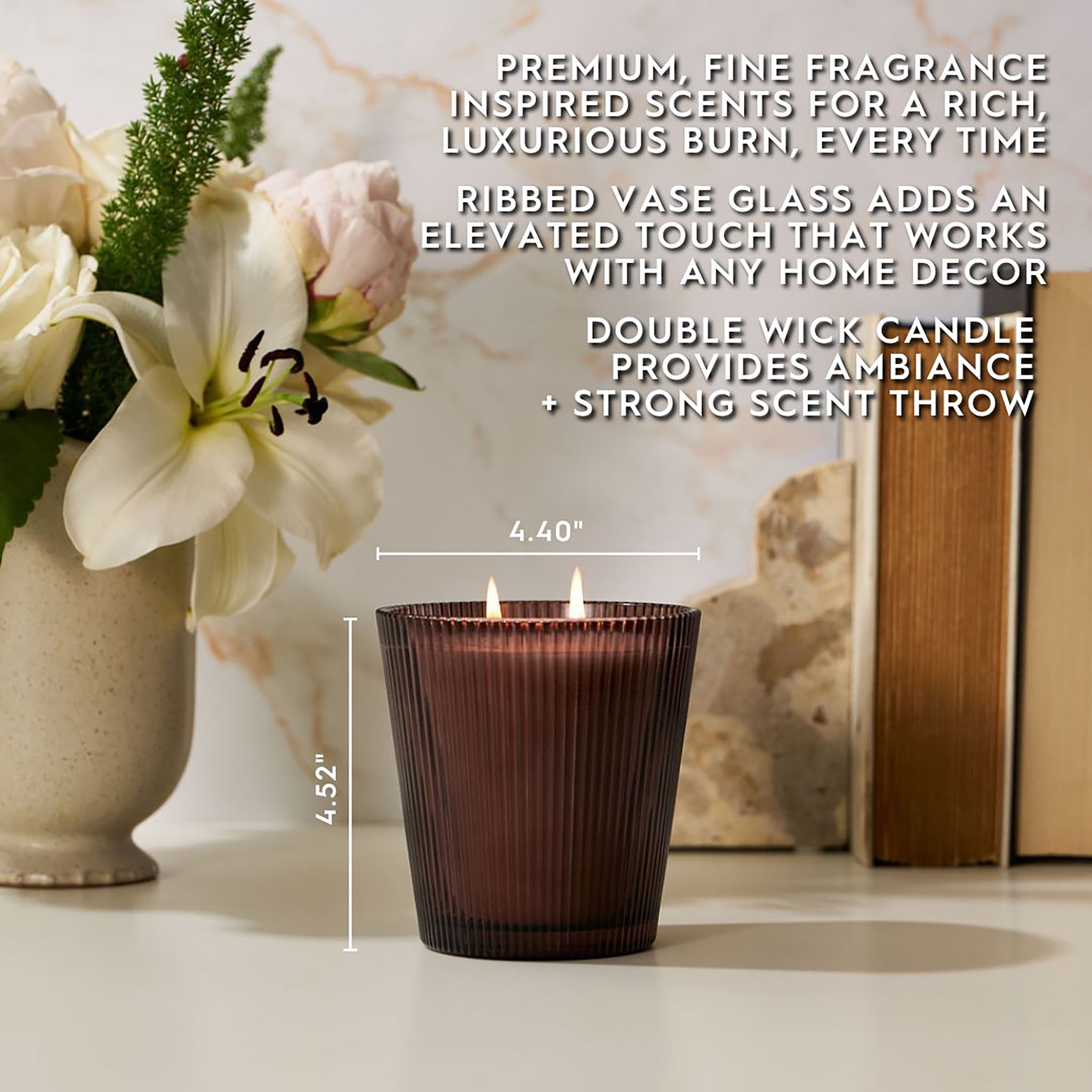 Better Homes & Gardens Fine Fragrance Collection, Amber & Saffron Scented 2-Wick Jar Candle 16 oz.