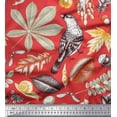 thumbnail image 1 of Soimoi Poly Georgette Fabric Bird & Leaves Fabric Prints By Yard 42 Inch Wide, 1 of 3