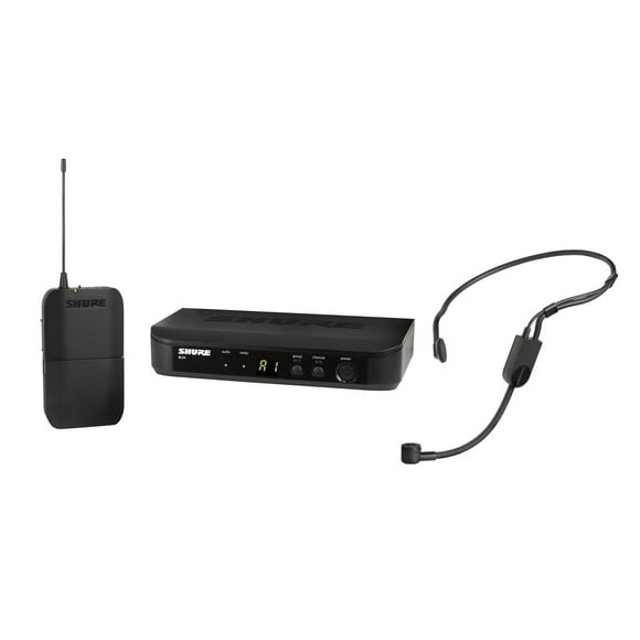 Shure BLX14/P31 Sistema de micrófono inalámbrico: duración de la batería de 14 horas, alcance de 300 pies, UHF | Incluye micrófono para auriculares PGA31, transmisor Bodypack y receptor de un solo can