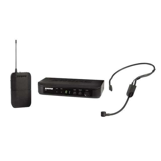 Shure BLX14/P31 Sistema de micrófono inalámbrico: duración de la batería de 14 horas, alcance de 300 pies, UHF | Incluye micrófono para auriculares PGA31, transmisor Bodypack y receptor de un solo can