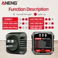 thumbnail image 3 of ANENG Outlet Tester Fast Detection Socket Tester Receptacle Leakage Polarity Ground Line Automatic Electric Circuit Polarity Voltage, 3 of 7