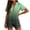 Green, variant on Womens Summer Pajamas Set 2 Piece Ruffle Short Sleeve Cute Bow Tie Front Tops and Shorts Trendy Gradient Color Sleepwear Loungewear Sets