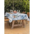 thumbnail image 3 of Outdoor Tablecloth with Umbrella Hole for Patio/Picnic/Party/Camping, Blue Starfish Coastal Waterproof Table Cloth Rectangle Table Cover Washable, Summer Beach Coral Conch Shell (60"x 84"), 3 of 9