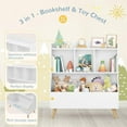thumbnail image 6 of Curipeer 34''H Wood Kids Bookshelf, 3-Tier Toy Storage Organizer for Kids Room,White, 6 of 8