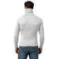 thumbnail image 3 of VSSSJ Men's Long Sleeve Compression Shirts Slim Fit Turtleneck Thermal Sports Shirt Stretch Gym Fitness Running Base Layer Tops White XXL, 3 of 5
