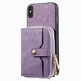 thumbnail image 5 of for iPhone XS Max Wallet Case, Crossbody Phone Purse with Card Holder for Women, Zipper PU Leather Carrying Cover Gift with Shoulder Strap Kickstand Anti-drop for iPhone XS Max - Purple, 5 of 10