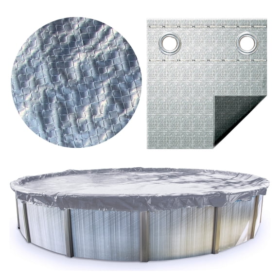 Swimline Hydrotools Silver King Winter Pool Cover - 12 x 28 ft Oval Above Ground Pool