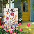 thumbnail image 3 of AMHNF Hello Spring Floral Garden Flag 12x18 Vertical Double Sided Colorful Flowers Summer Farmhouse Holiday Outside Decorations Burlap Yard Flag, 3 of 5