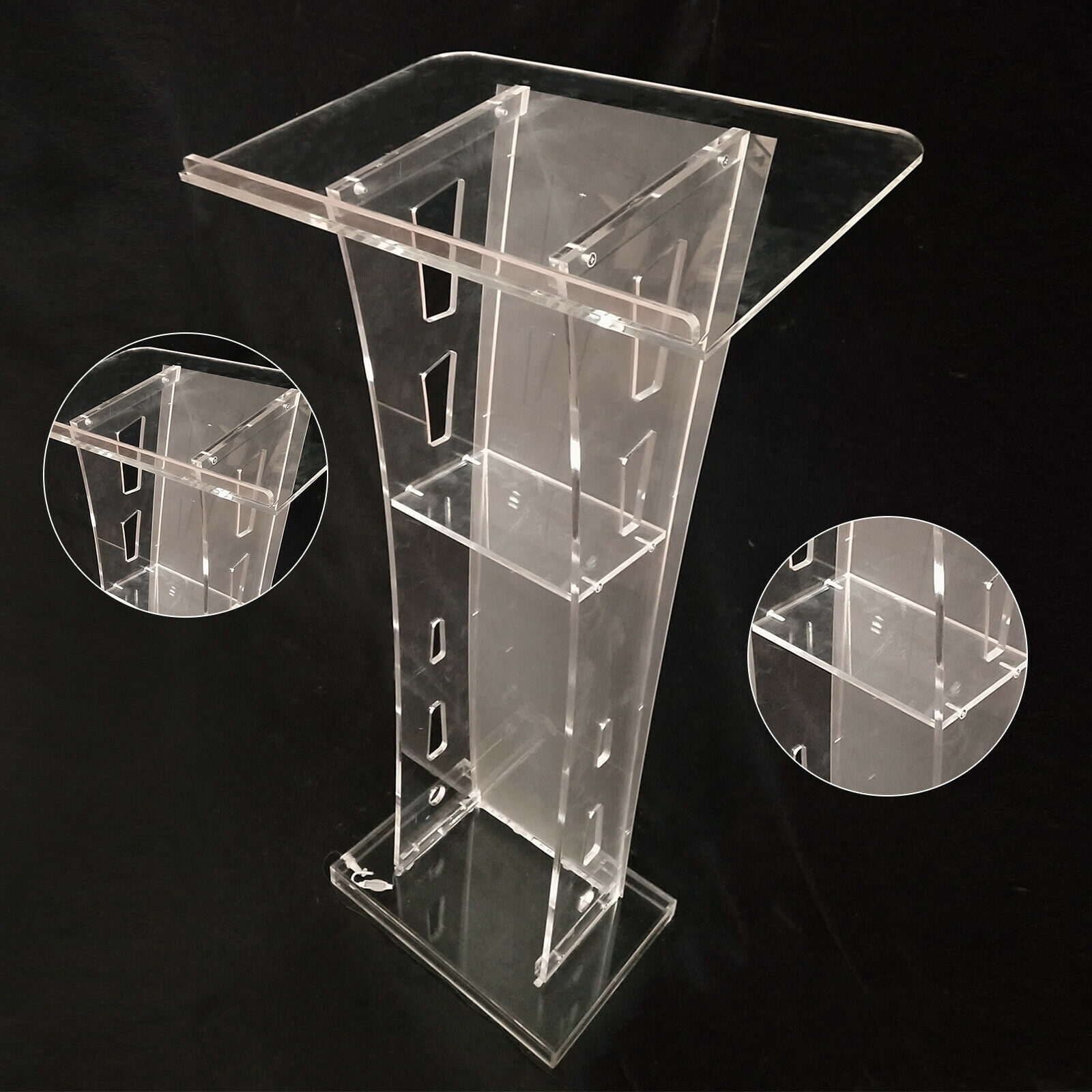 Conference Rooms Celebrations Weddings Portable Tabletop Podium Stand Desktop Lectern Podium Church Podium Pulpit for Speeches Clear Acrylic Table Top Podium Tabletop Small Pulpit for Churches 